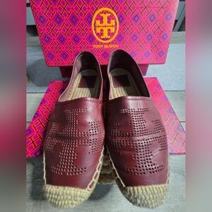 Tory Burch Burgundy Espadrilles